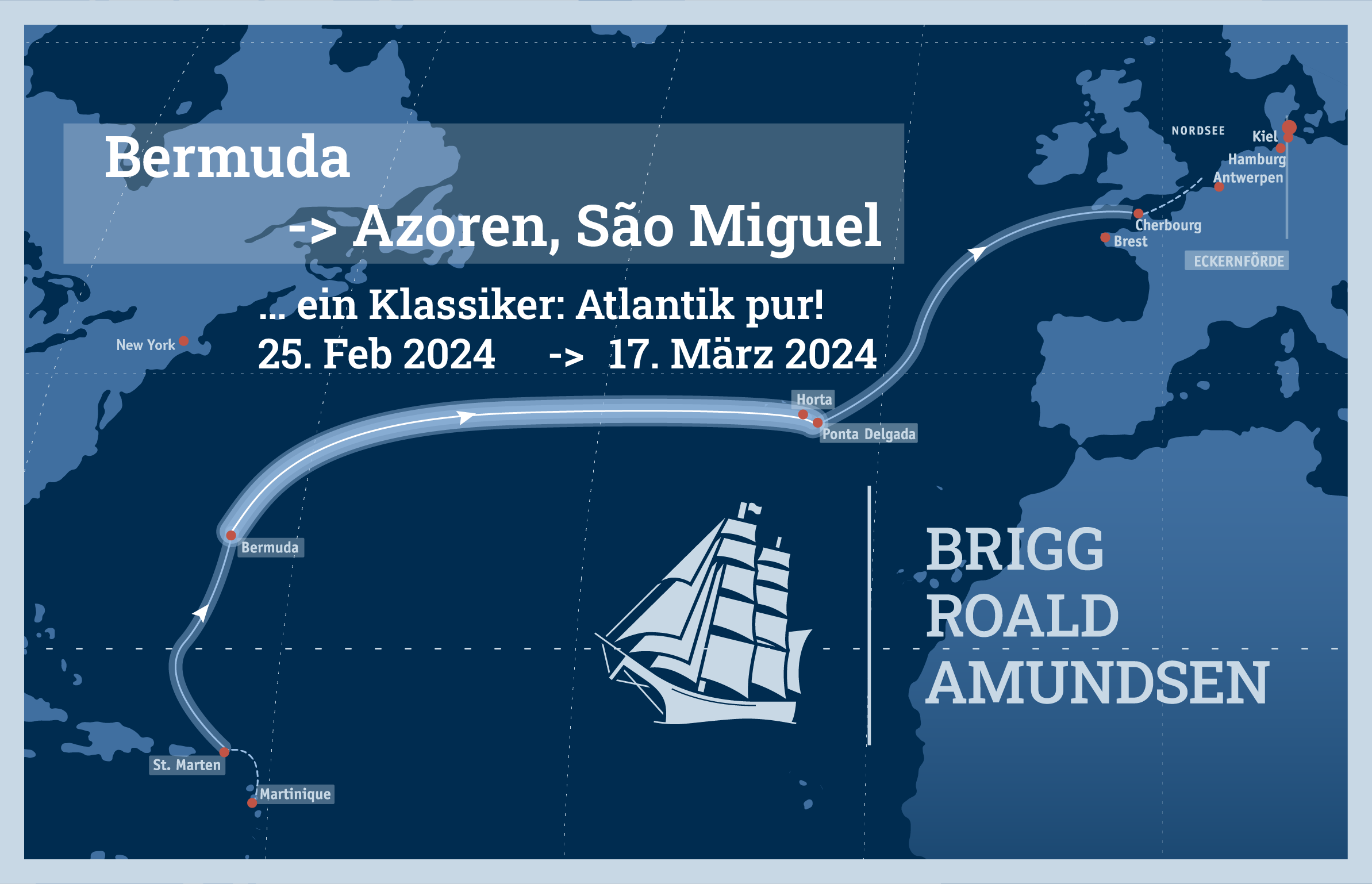 Blauwassersegeln pur Bermuda -> Azoren 2024